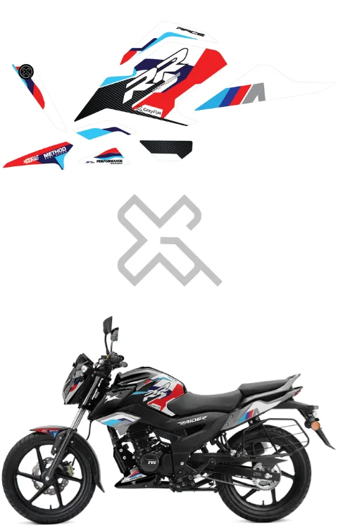 RR Edition Half Body Sticker Compatible with Raider 125 | Made In Premium Vinyl With FPF(Fade Protection Film), Water Proof, Precut Sticker, Pack Of 1 Compatible with Both Side